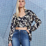 Camisa de Malha Estampada Floral