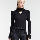 Blusa com Bolero de Plumas e Lantejoulas