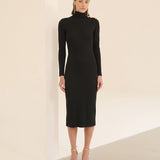 Vestido Feminino Midi Canelado