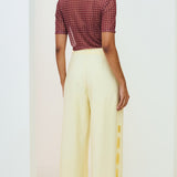 Calça Maxi Pantalona com Detalhe Vazado Lateral