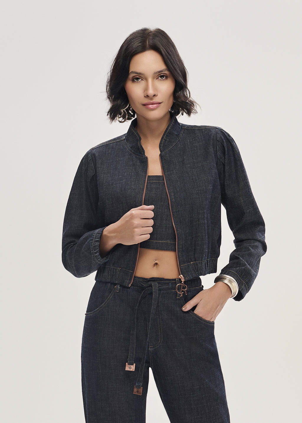 Jaqueta Bomber Jeans