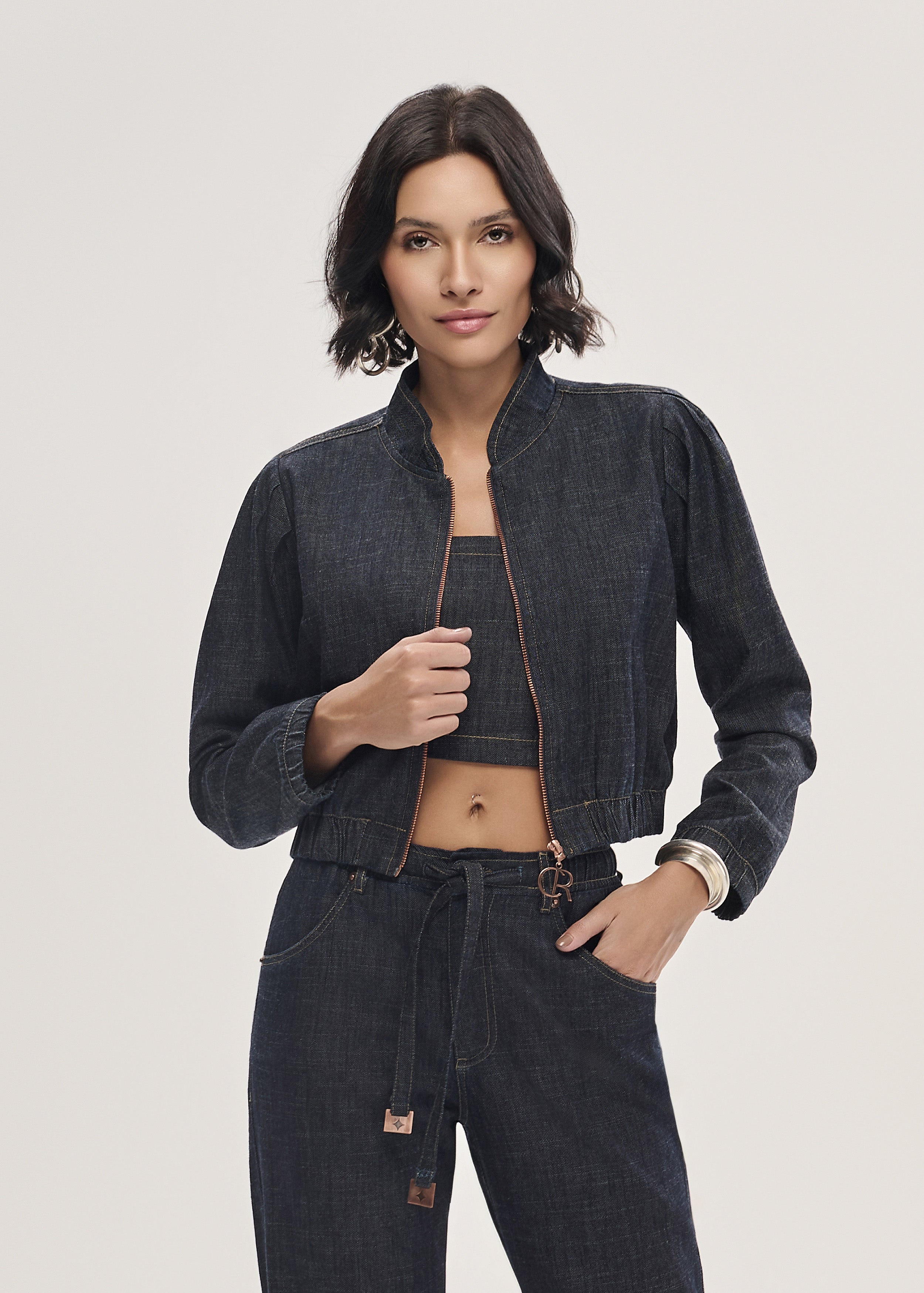 Jaqueta Bomber Jeans