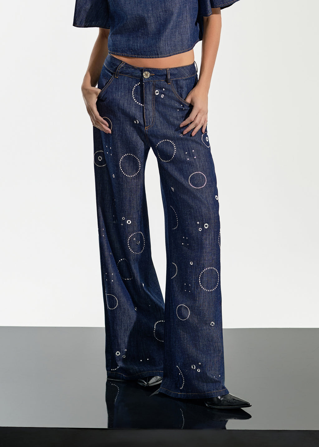 Calça Pantalona com Transfer