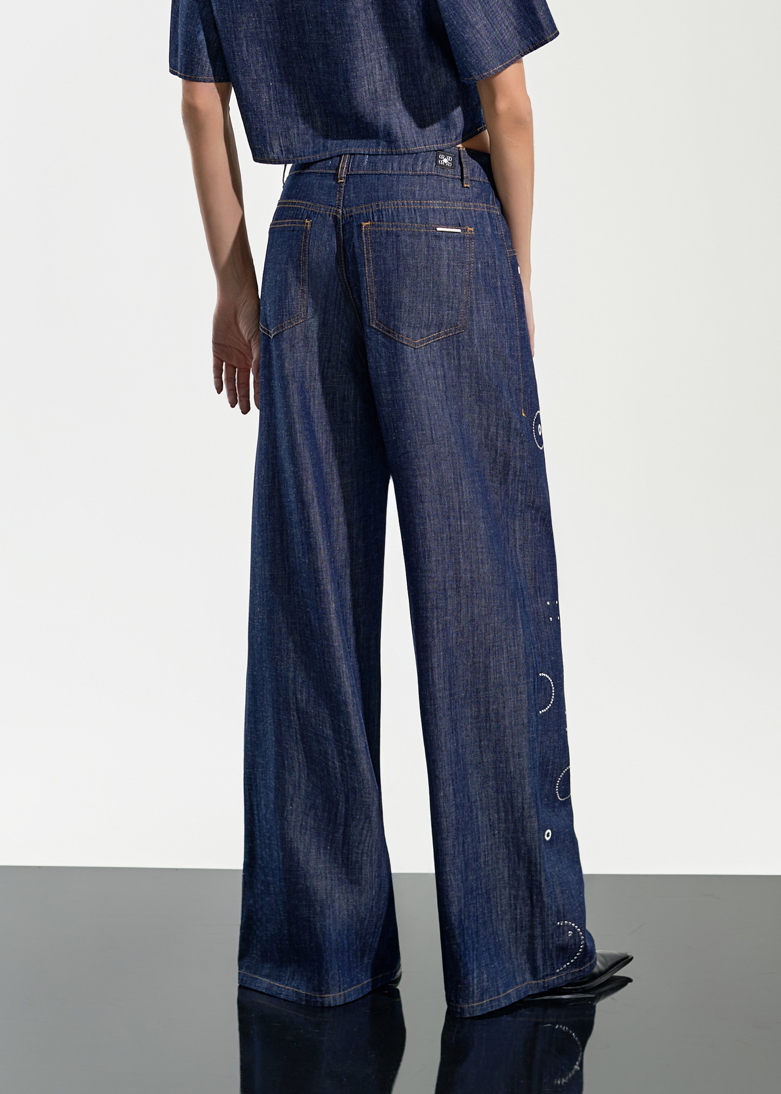 Calça Pantalona com Transfer