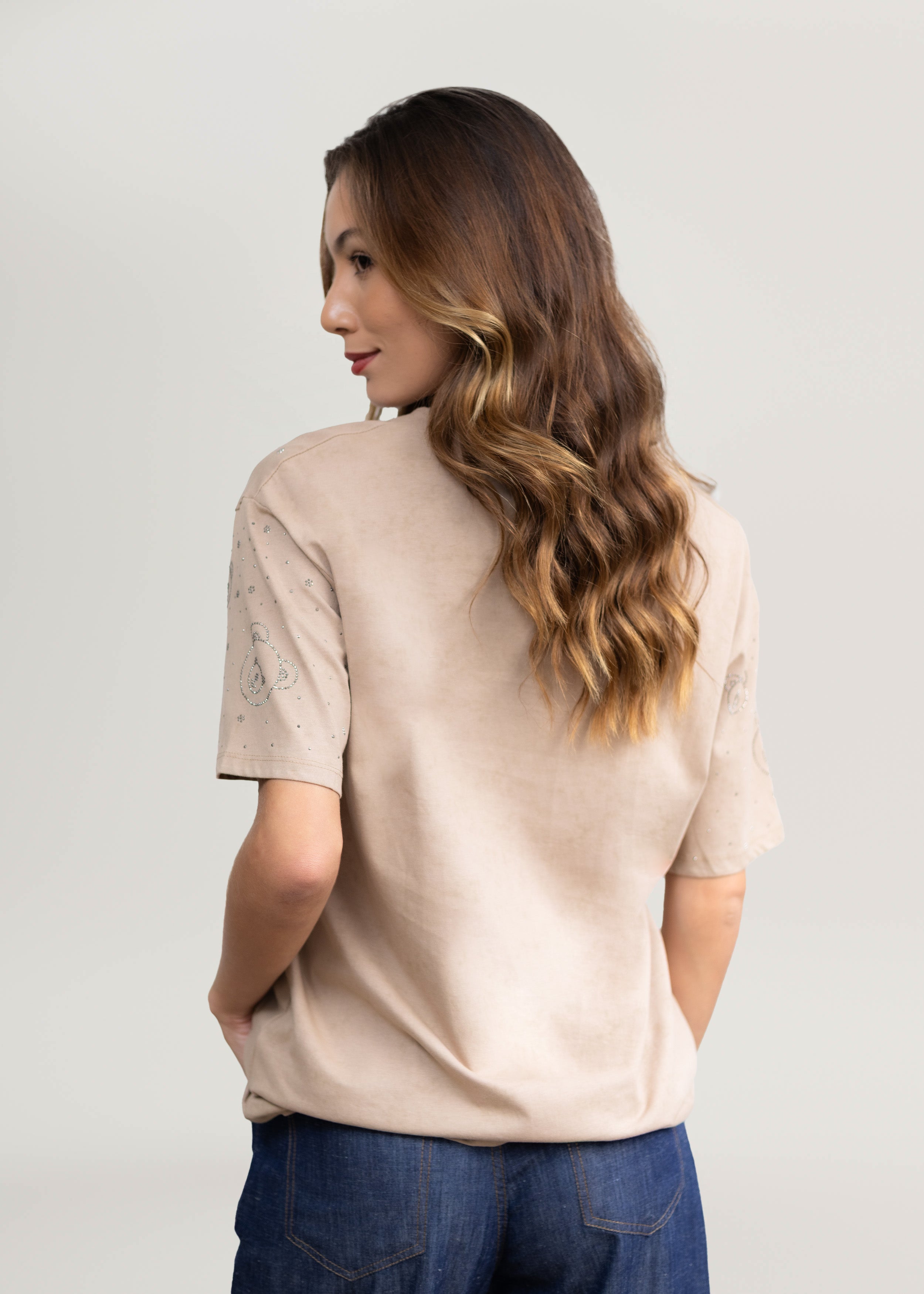 T-shirt com Aplicações Ursinhos