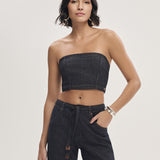 Top Jeans Sem Alças