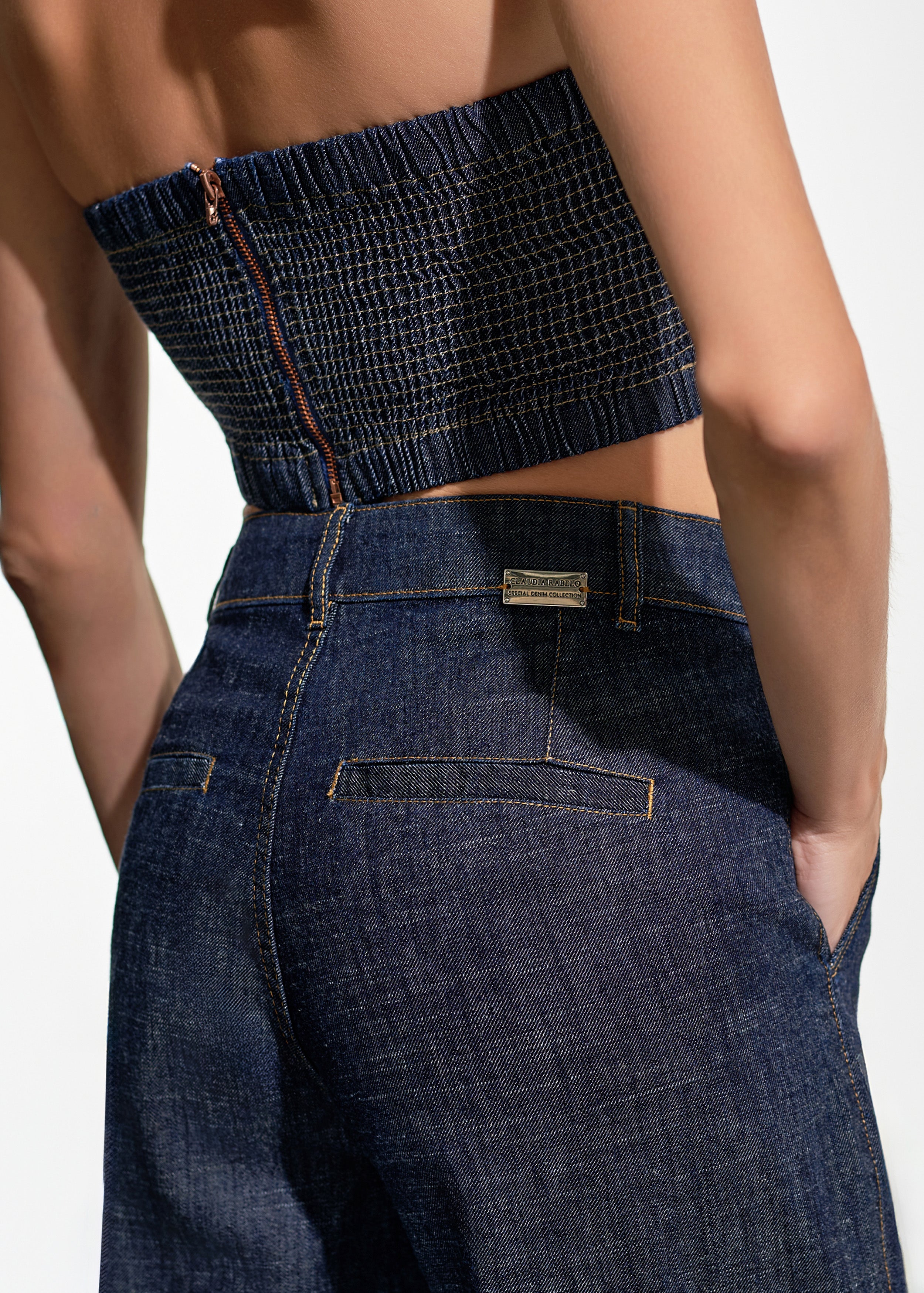 Top Jeans sem Alças