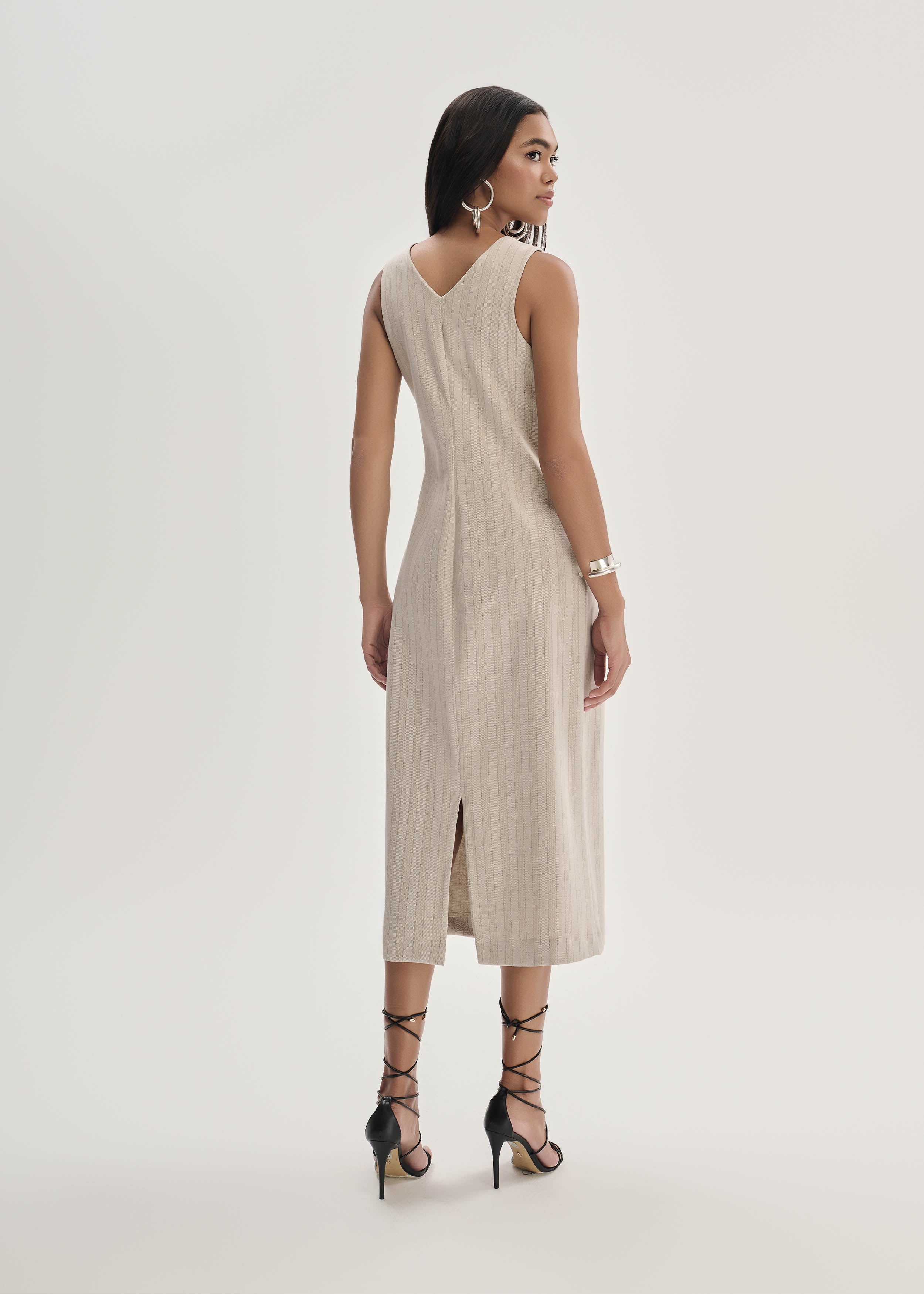 Vestido Clássico Risca de Giz