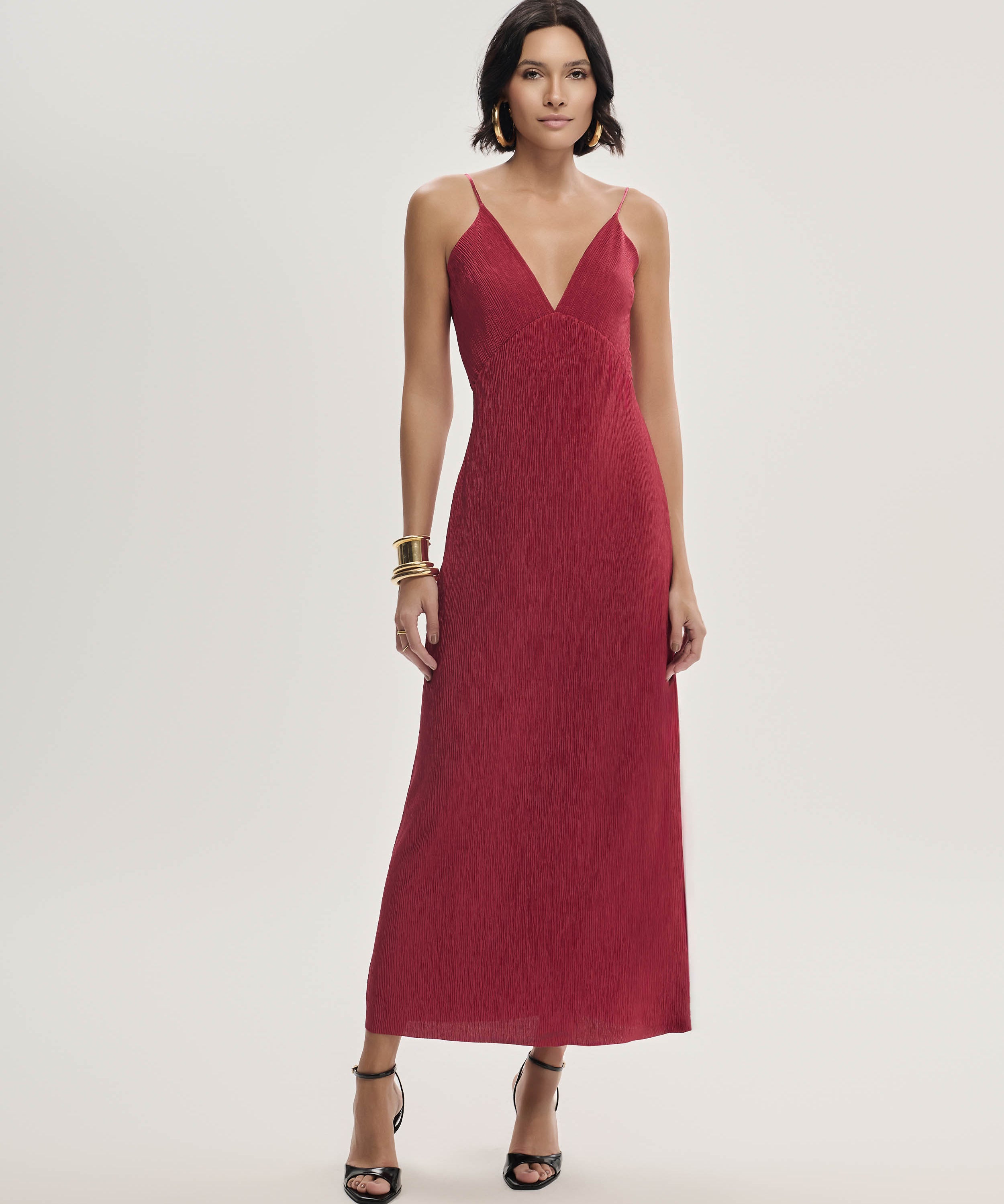 Vestido Malha Plissada