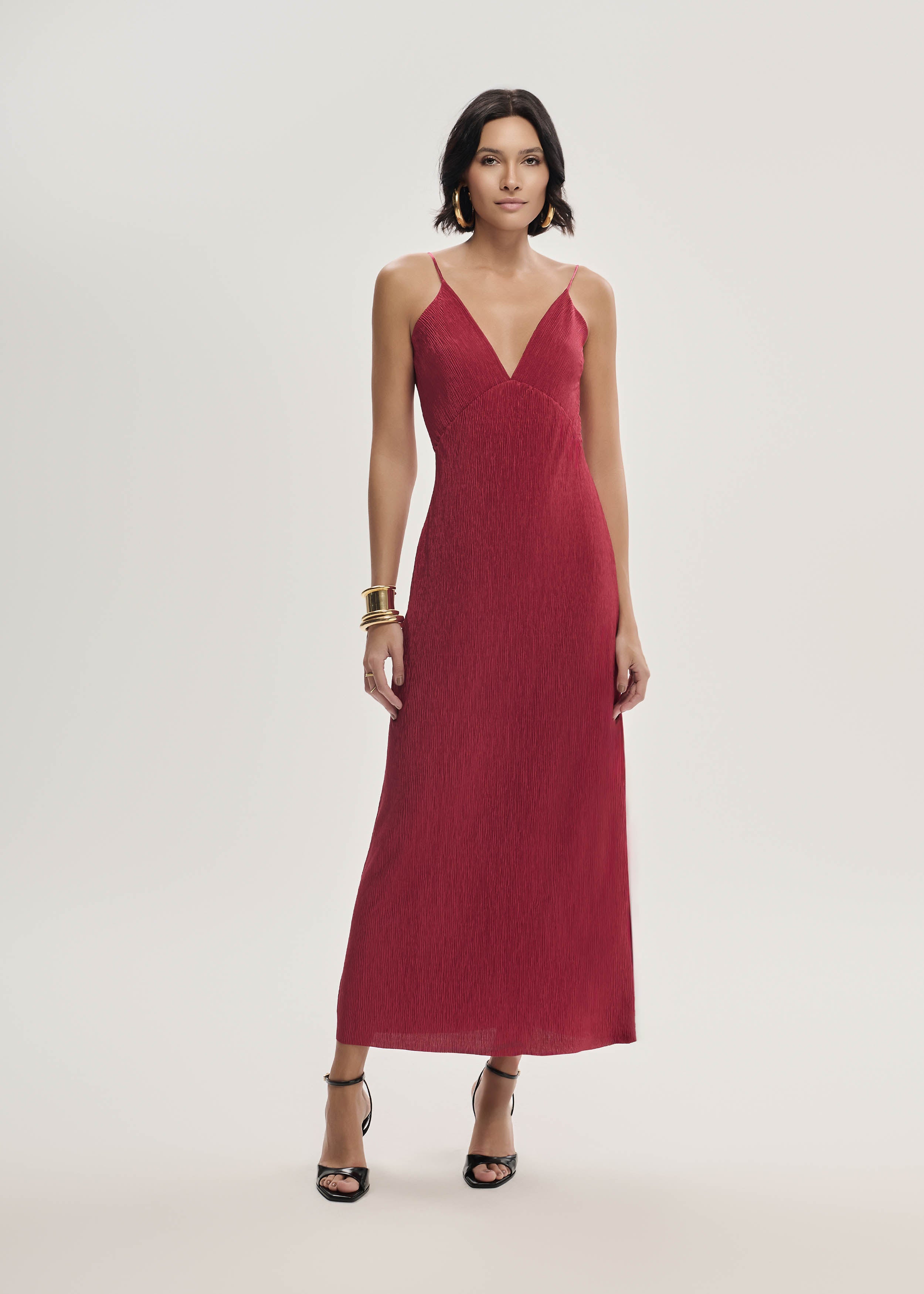 Vestido Malha Plissada