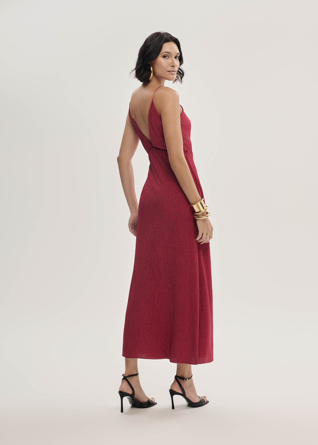 Vestido Malha Plissada