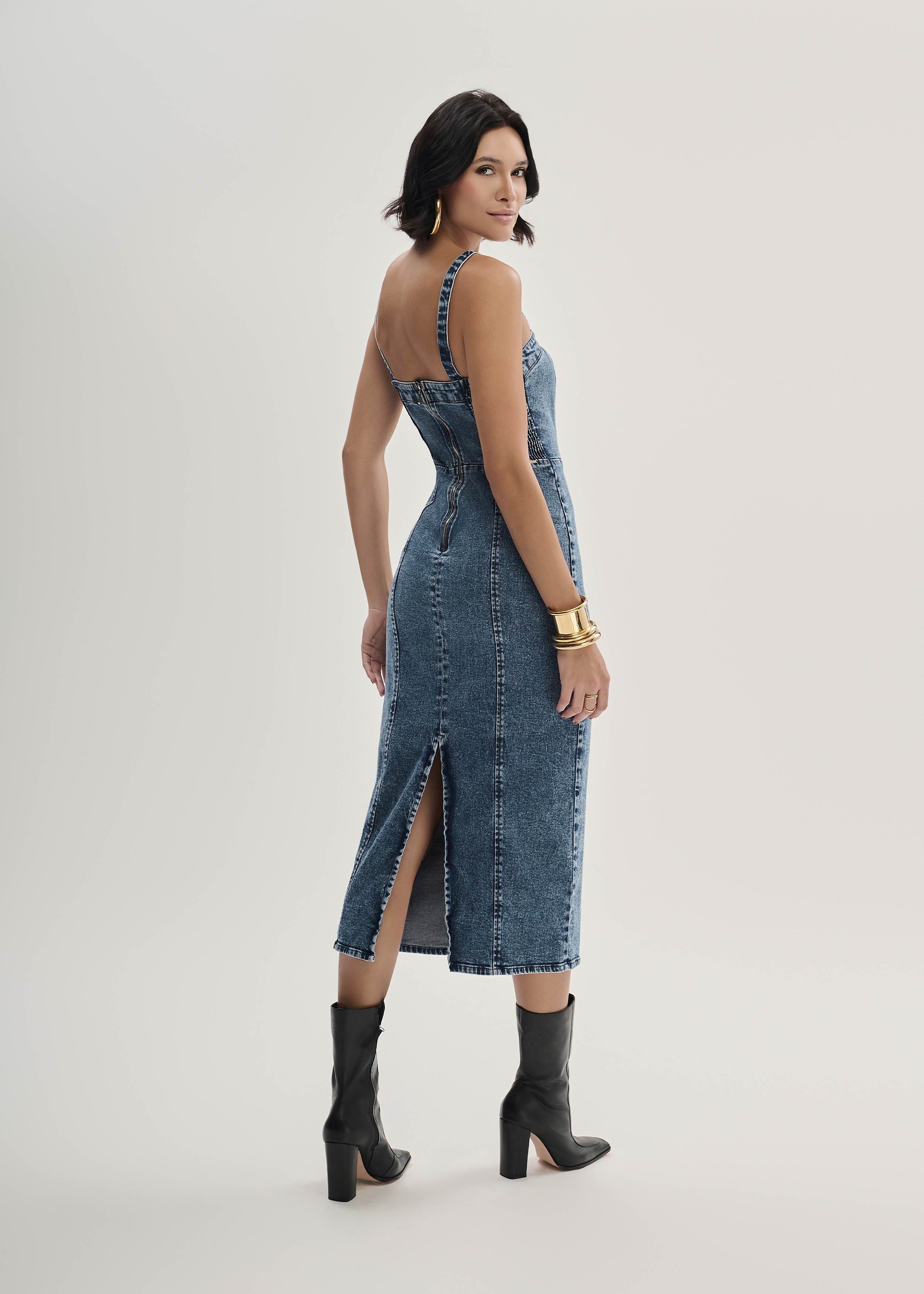 Vestido Jeans Midi