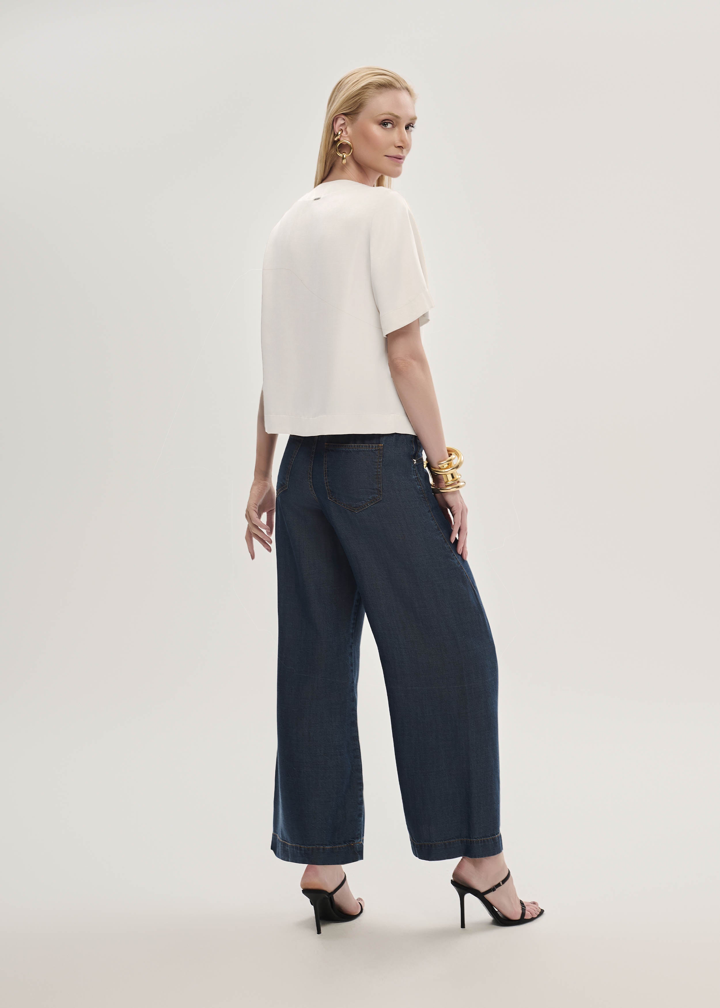 Calça Jeans Elastic Fit Cropped
