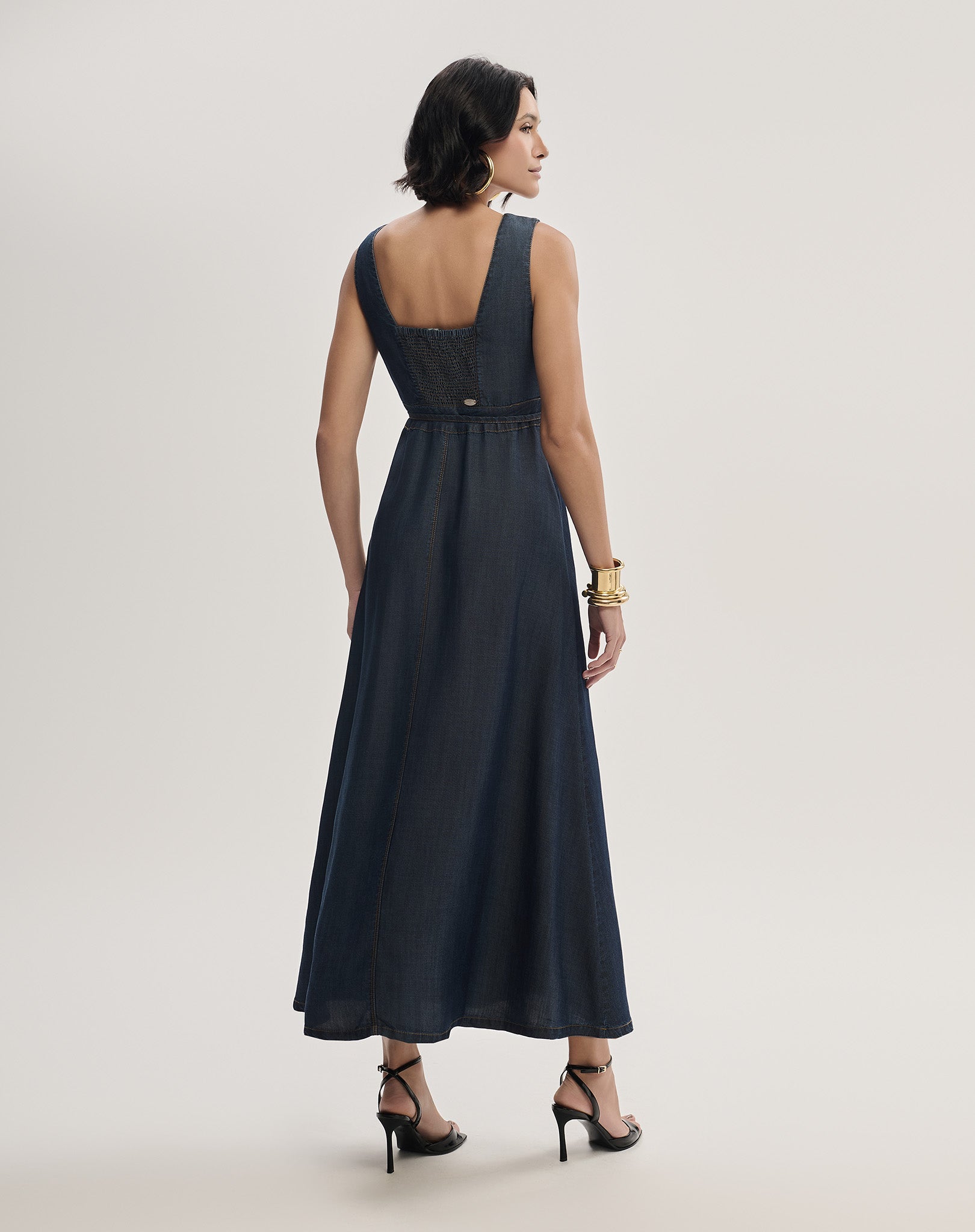 Vestido Longo Jeans com Cinto