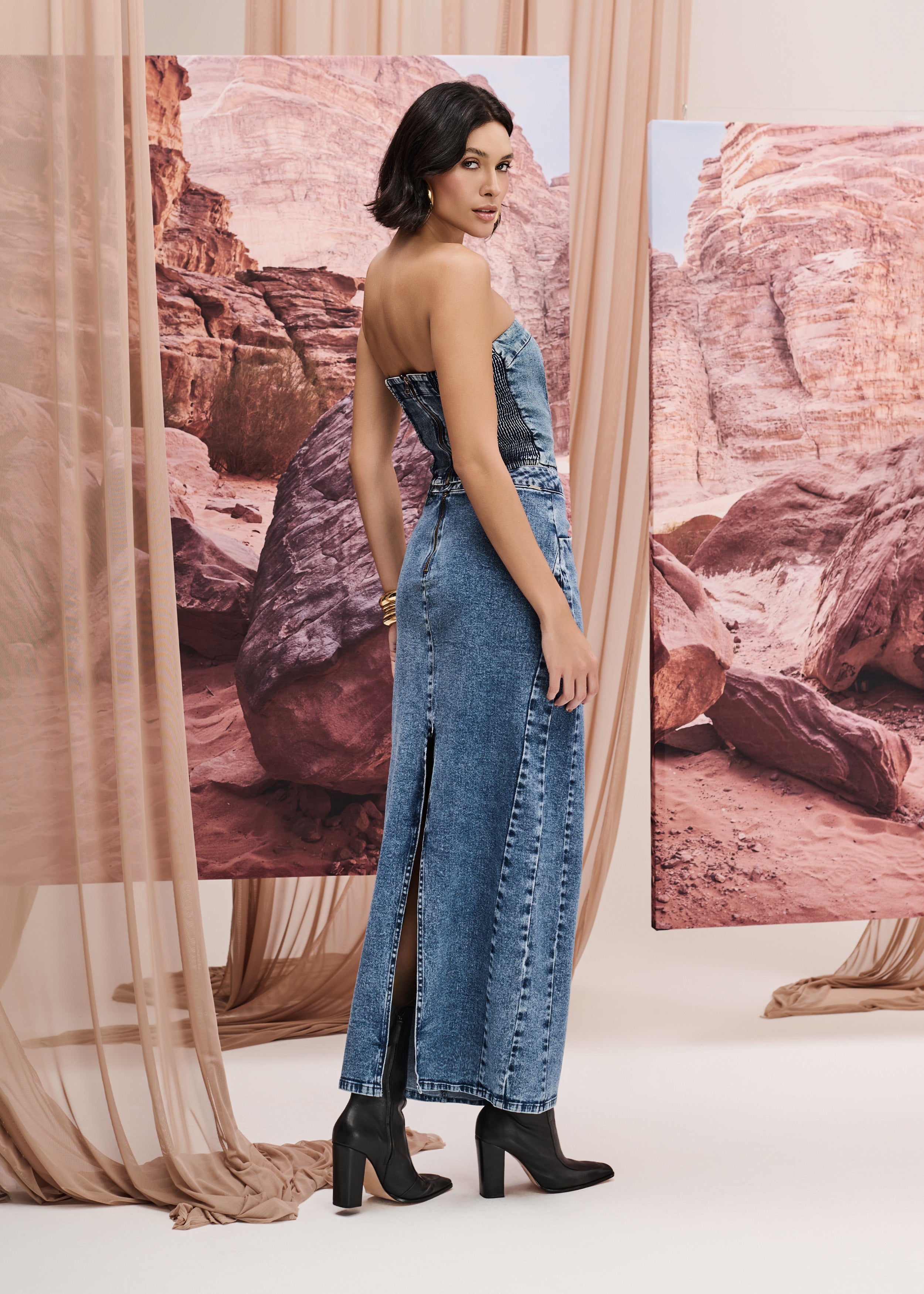 Saia Jeans Maxi