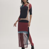 VESTIDO ESTAMPADO EM TULE