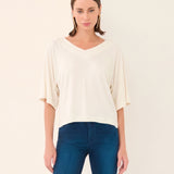 Blusa Feminina Off-White Manga Ampla