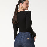 Blusa Feminina Manga Longa Canelada