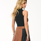 Blusa Regata Gola Alta Canelada Essencial