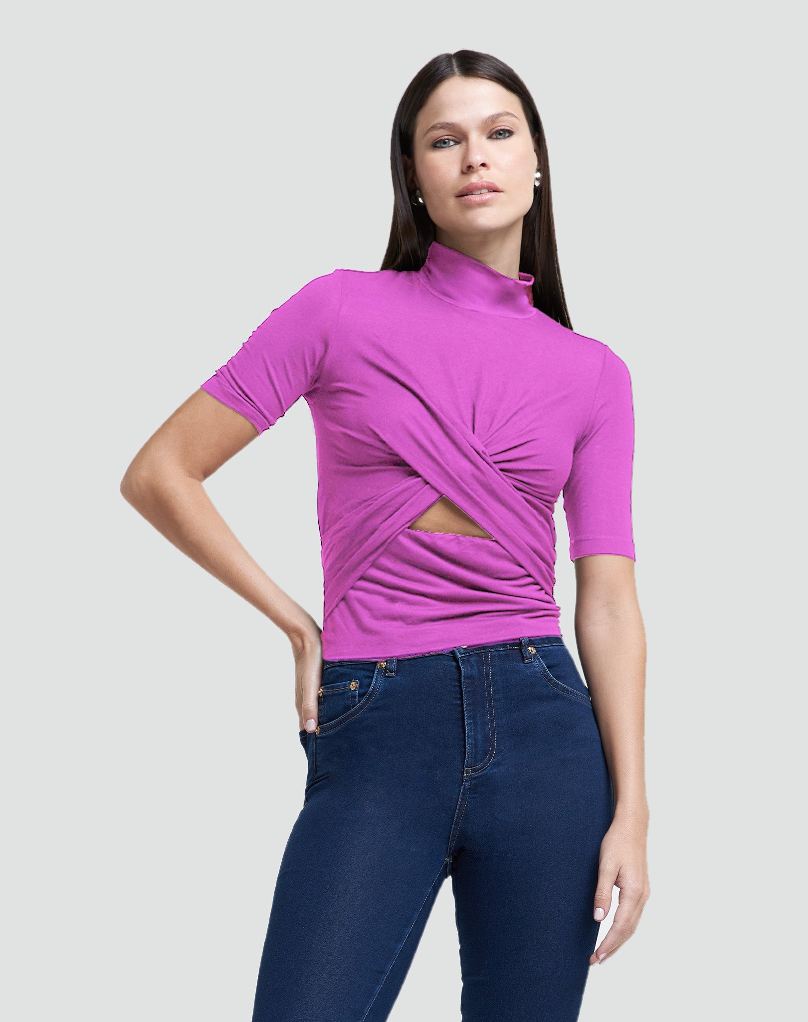 Blusa com Recorte Transpassado