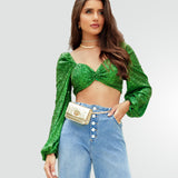 Top Paetês Manga Longa