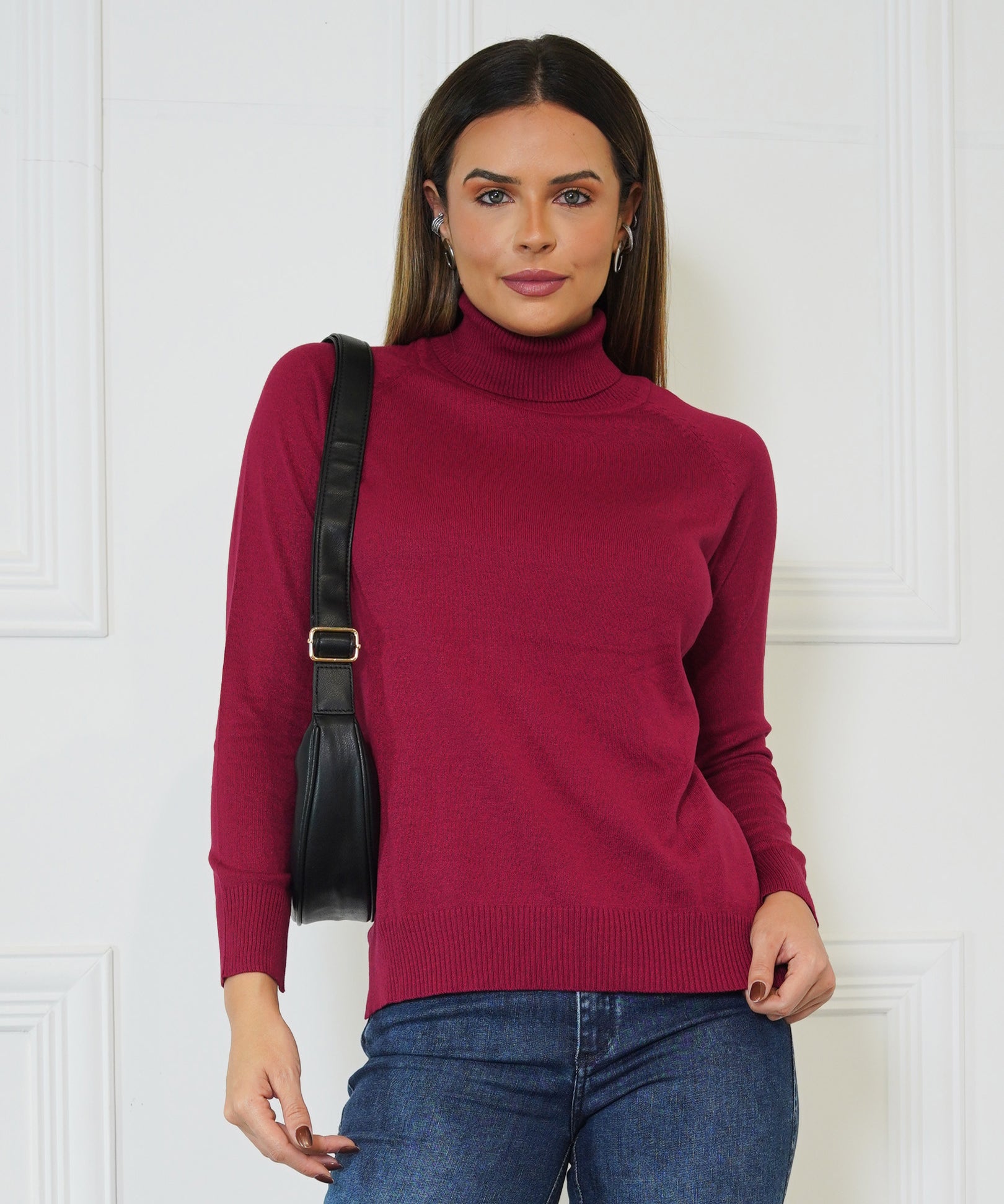Blusa Tricô Básica com Gola Alta