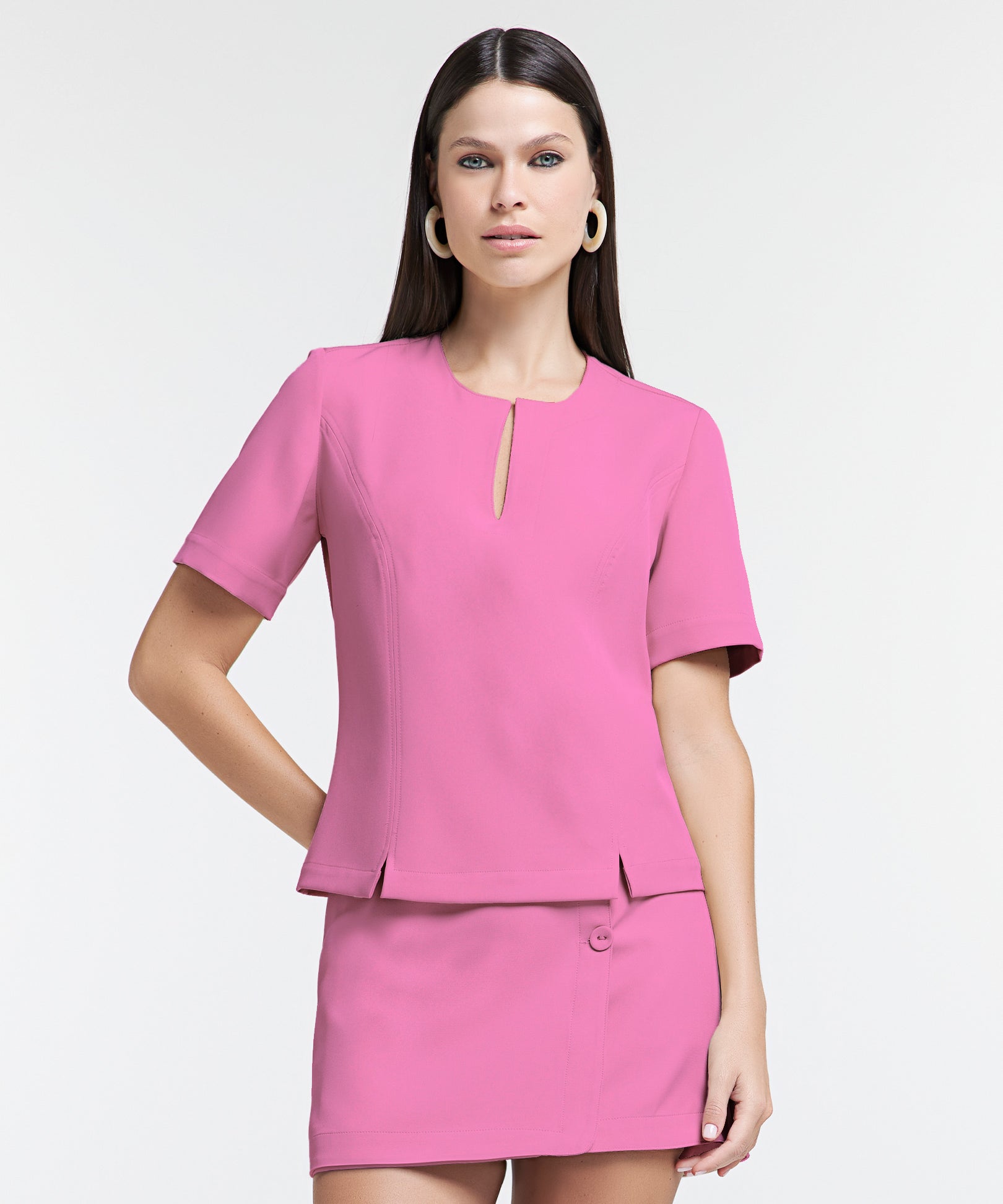 Blusa Cropped de Alfaiataria Athleisure com Fendas