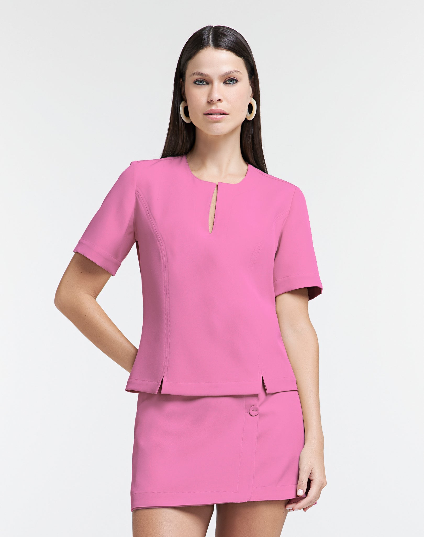 Blusa Cropped de Alfaiataria Athleisure com Fendas