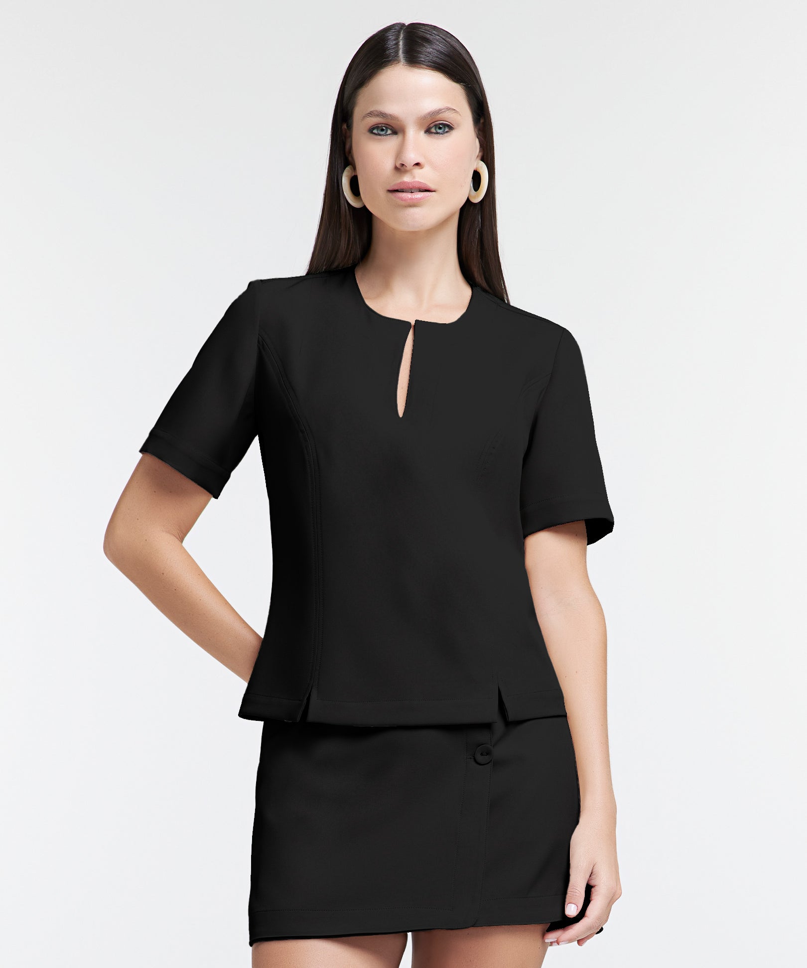 Blusa Cropped de Alfaiataria Athleisure com Fendas
