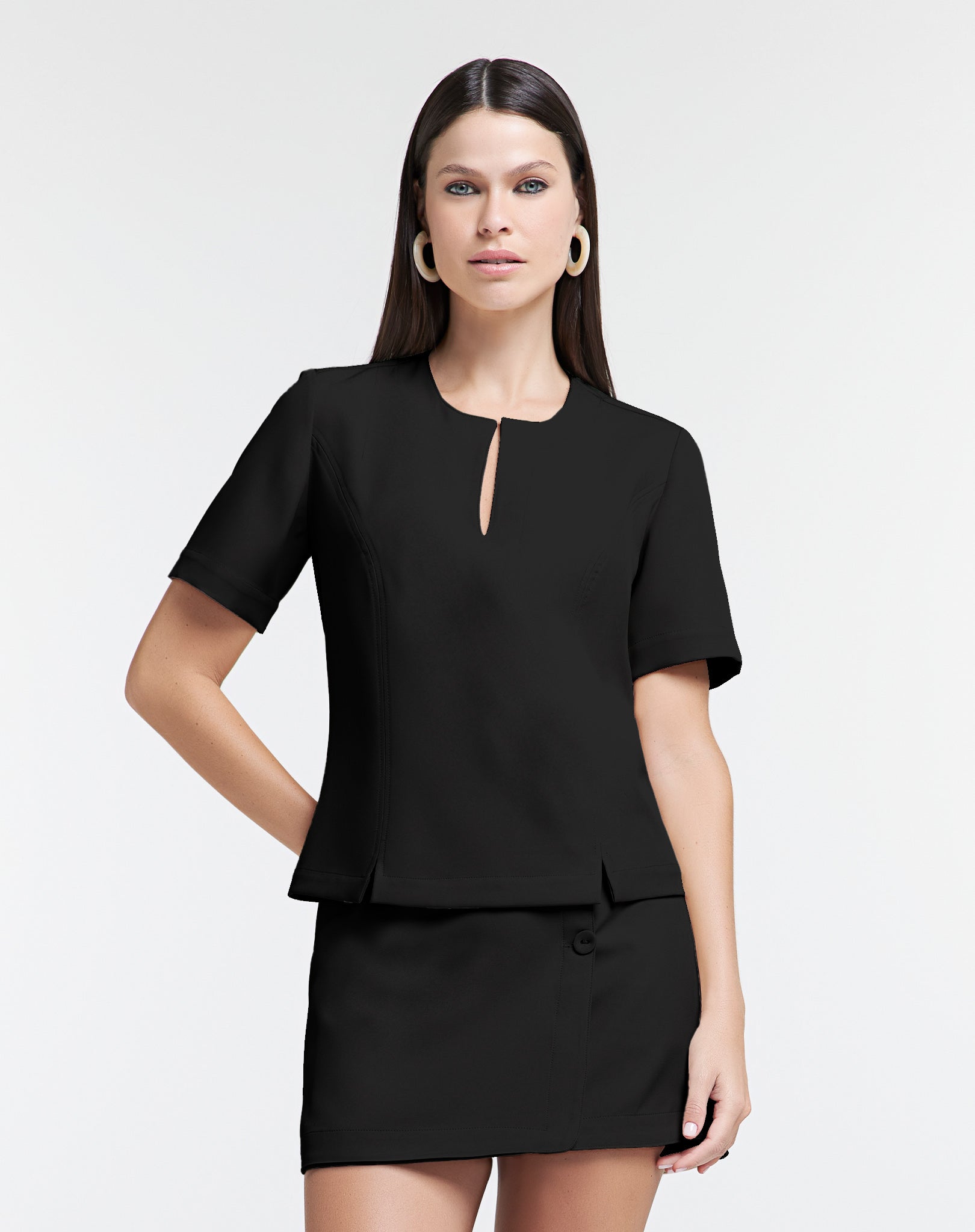 Blusa Cropped de Alfaiataria Athleisure com Fendas