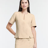 Mini Saia Transpassada Botões Forrados