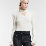 Blusa com Bolero de Plumas e Lantejoulas