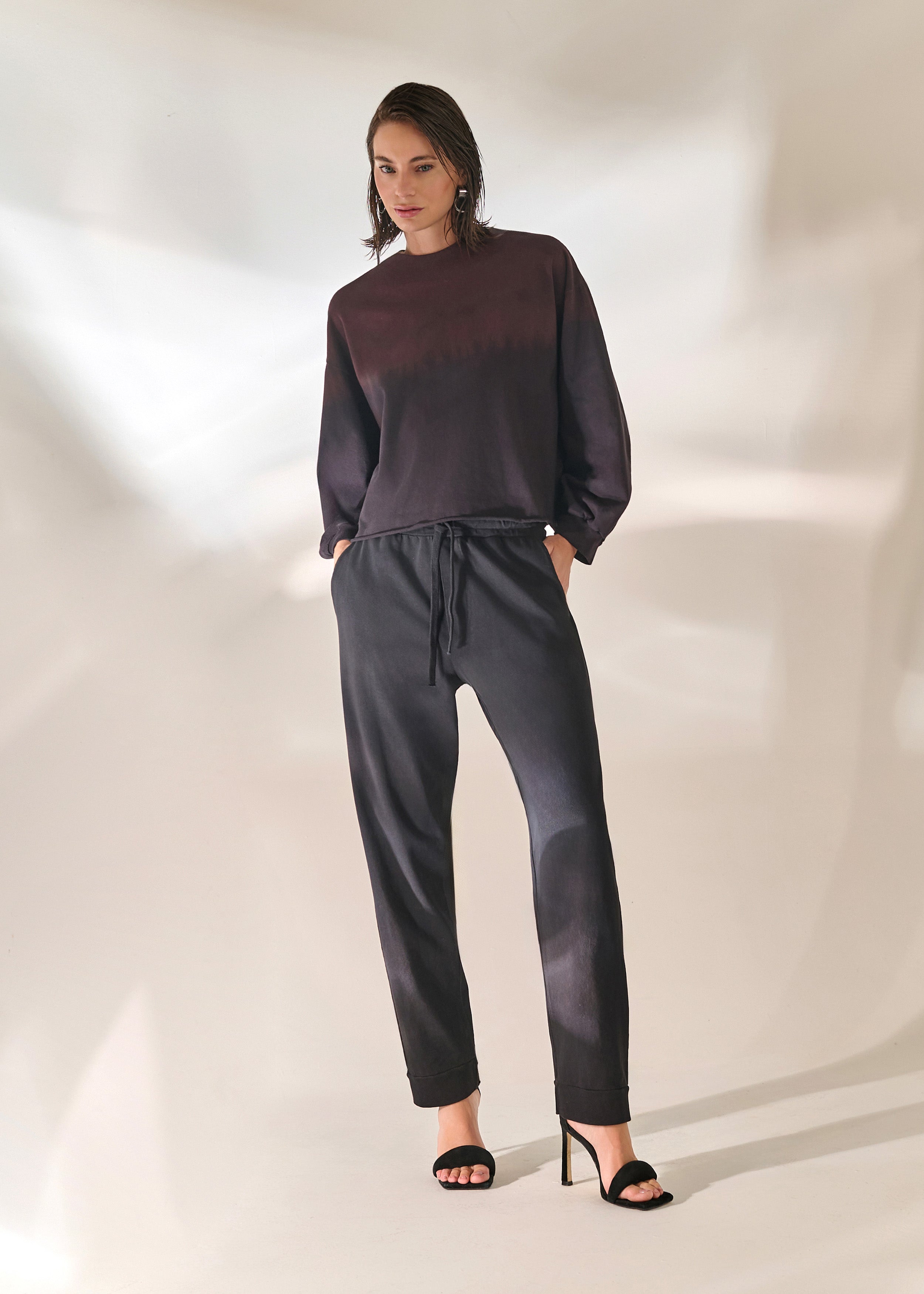 Blusa Cropped Malha Moletinho Marrom