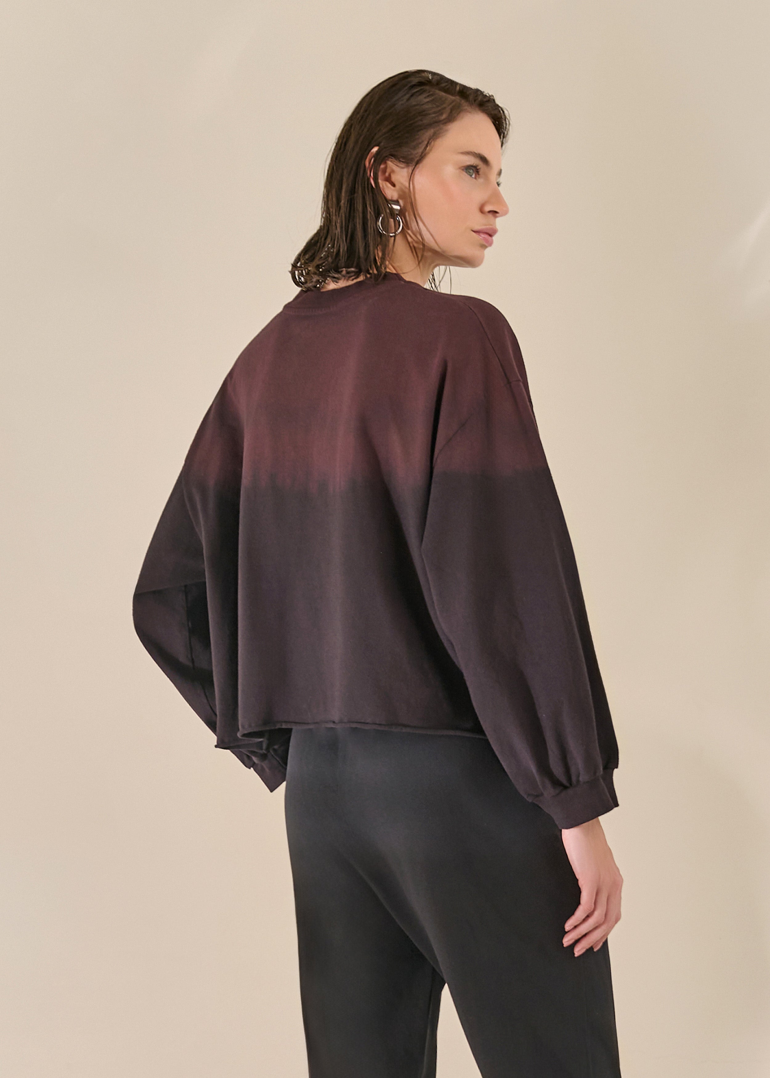 Blusa Cropped Malha Moletinho Marrom