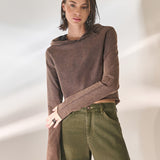Blusa Cropped em Moletom Washed