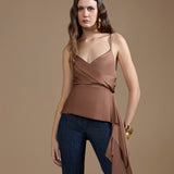 Blusa Transpassada Alças Finas