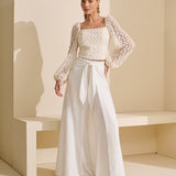 Blusa Crochê Cropped Trama Chevron