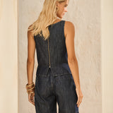 Bermuda Jeans Comfort com botões Dourados