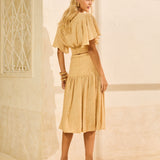 Saia Midi Balone com Cordão Tassel