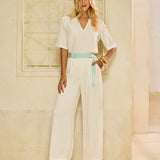 Calça Wide Leg com Cinto Tricot