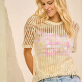 Blusa em Tela com Paetês Holográficos