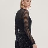 Blusa Tule Transparente Stripe