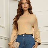 Blusa em Tricot Soft com Aplicação de Pérolas
