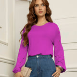 Blusa em Tricot Soft com Aplicação de Pérolas