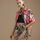 Camisa Manga Curta Estampa Lenço