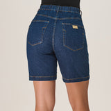 Bermuda Jeans Ajustada Cós Elástico