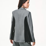 Blazer de Alfaiataria Bicolor