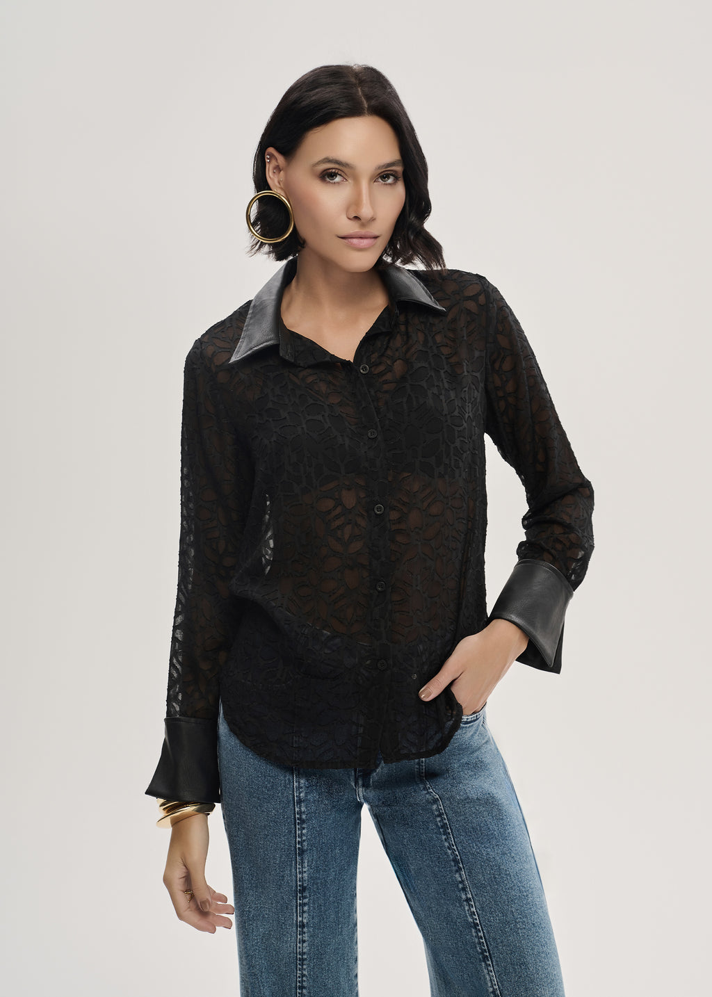 Camisa em Silk Vitral