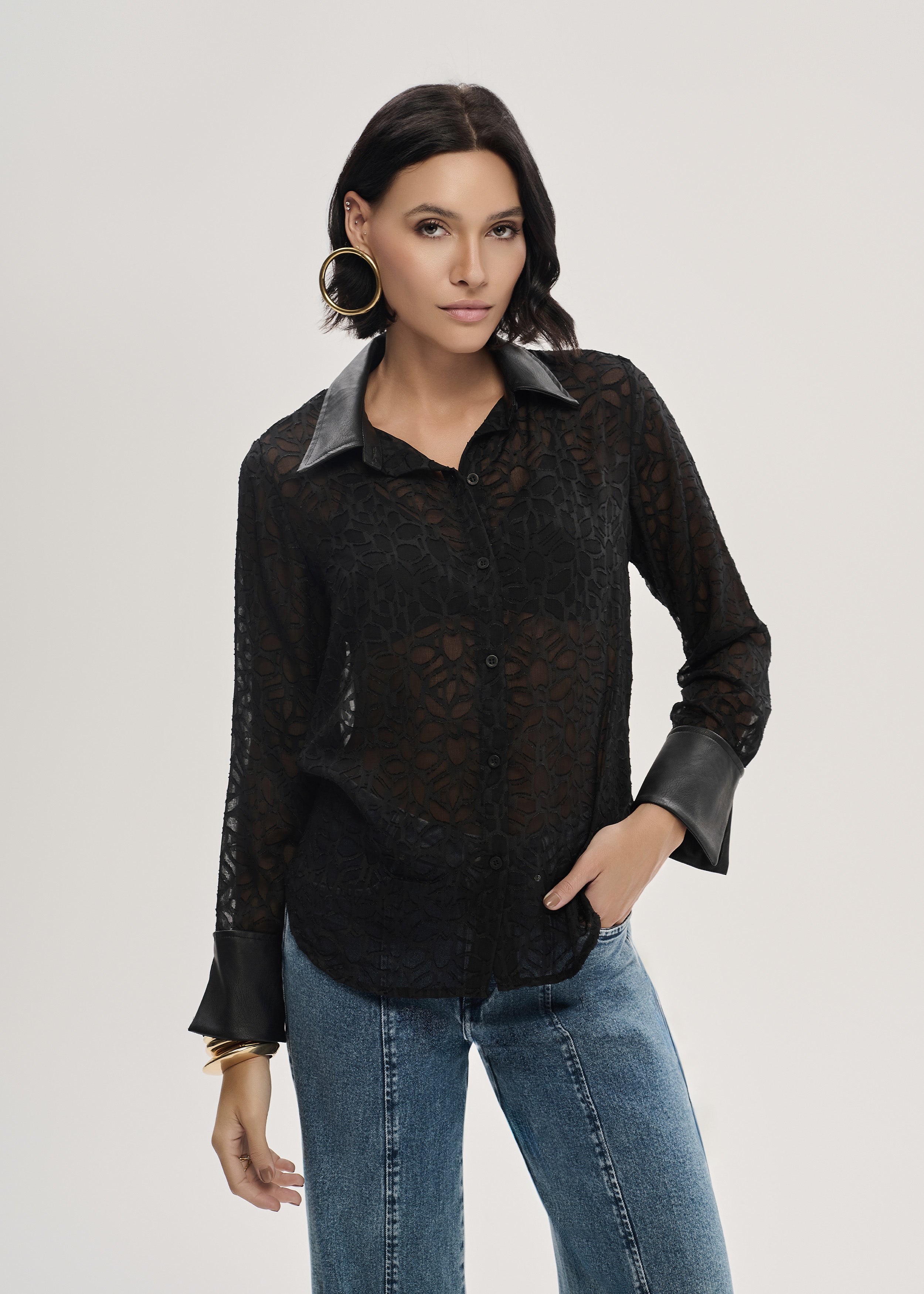 Camisa em Silk Vitral
