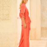 Calça Wide Leg com Lenço e Tassel Solar